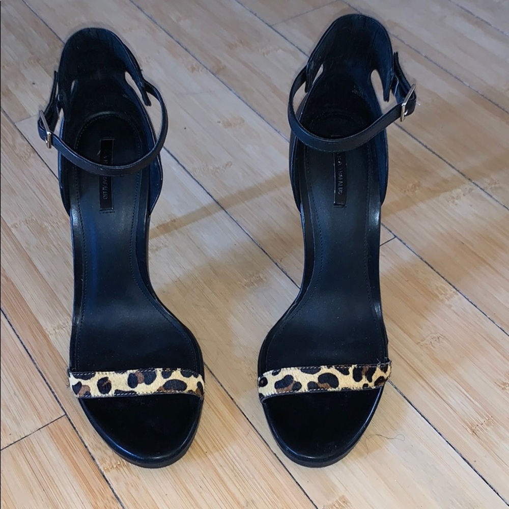 Zara Leopard Stiletto Sandal